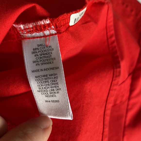 FINAL SALE Red express button down with leopard accents - Picture 10 of 10